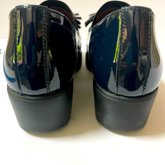 Wonders Alba Navy Patent Leather Gored Platform Wedge Tassel Loafers Size 10 - Picture 15 of 16